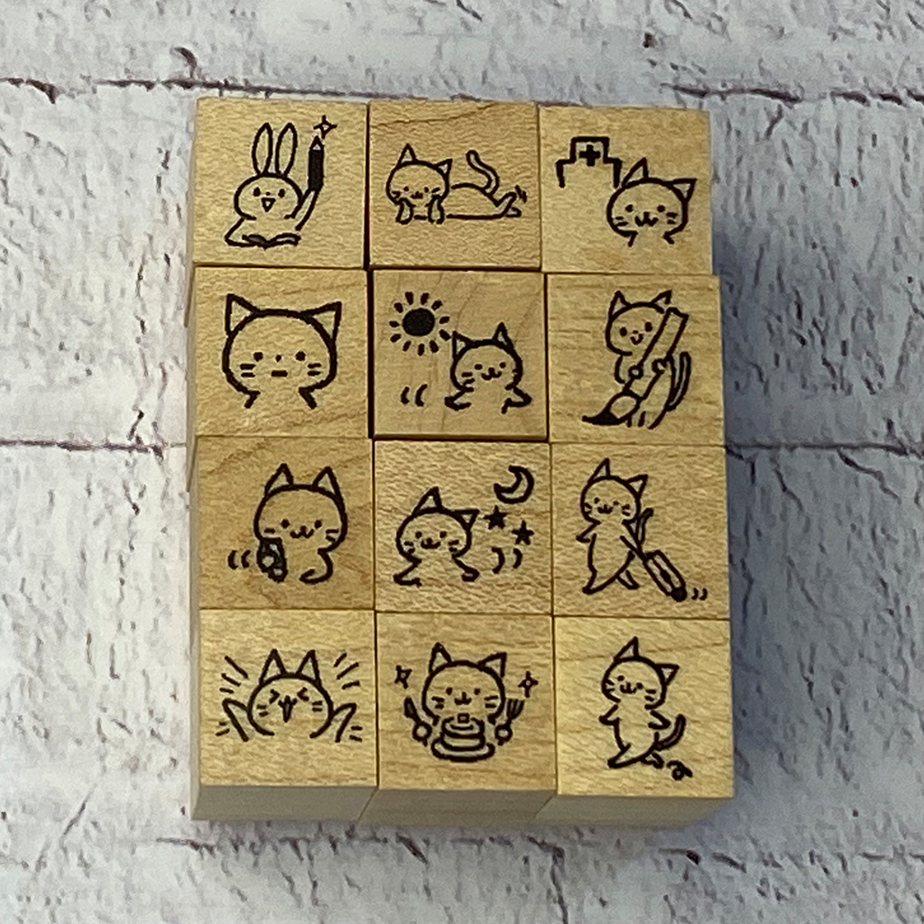 Kirico Cat Mini Rubber Stamp Series