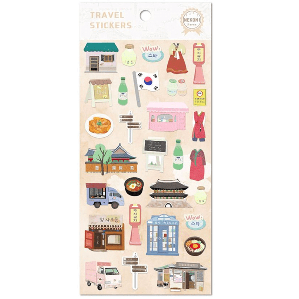 Nekoni Travel Stickers Korea