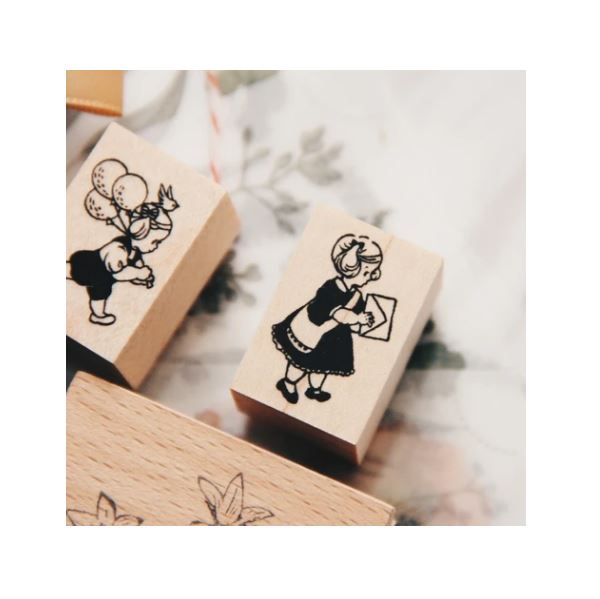 Krimgen Rubber Stamp Girl With Letter