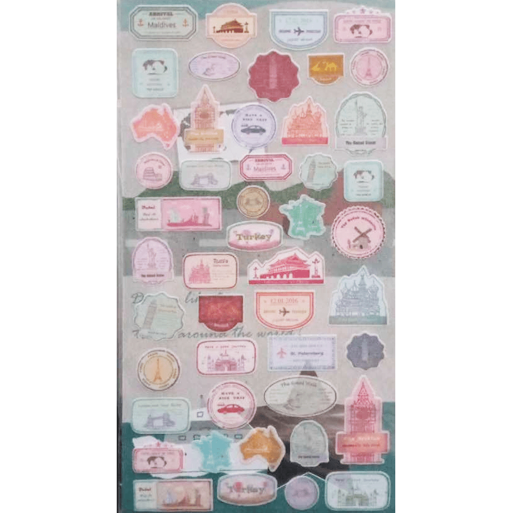 Nekoni Travel Stickers Worldwide Label