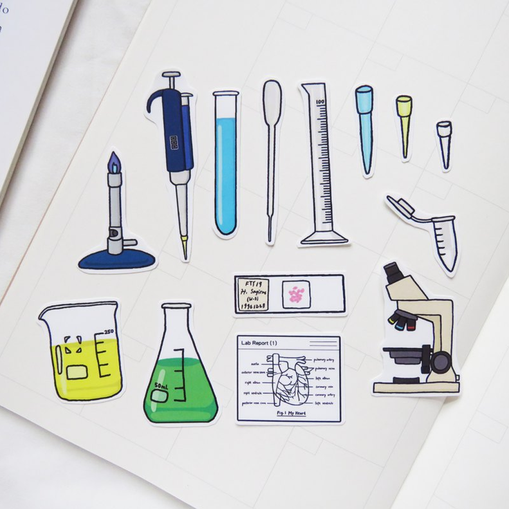Lorak&#39;s Handmade Chemical Laboratory Pattern Sticker Set