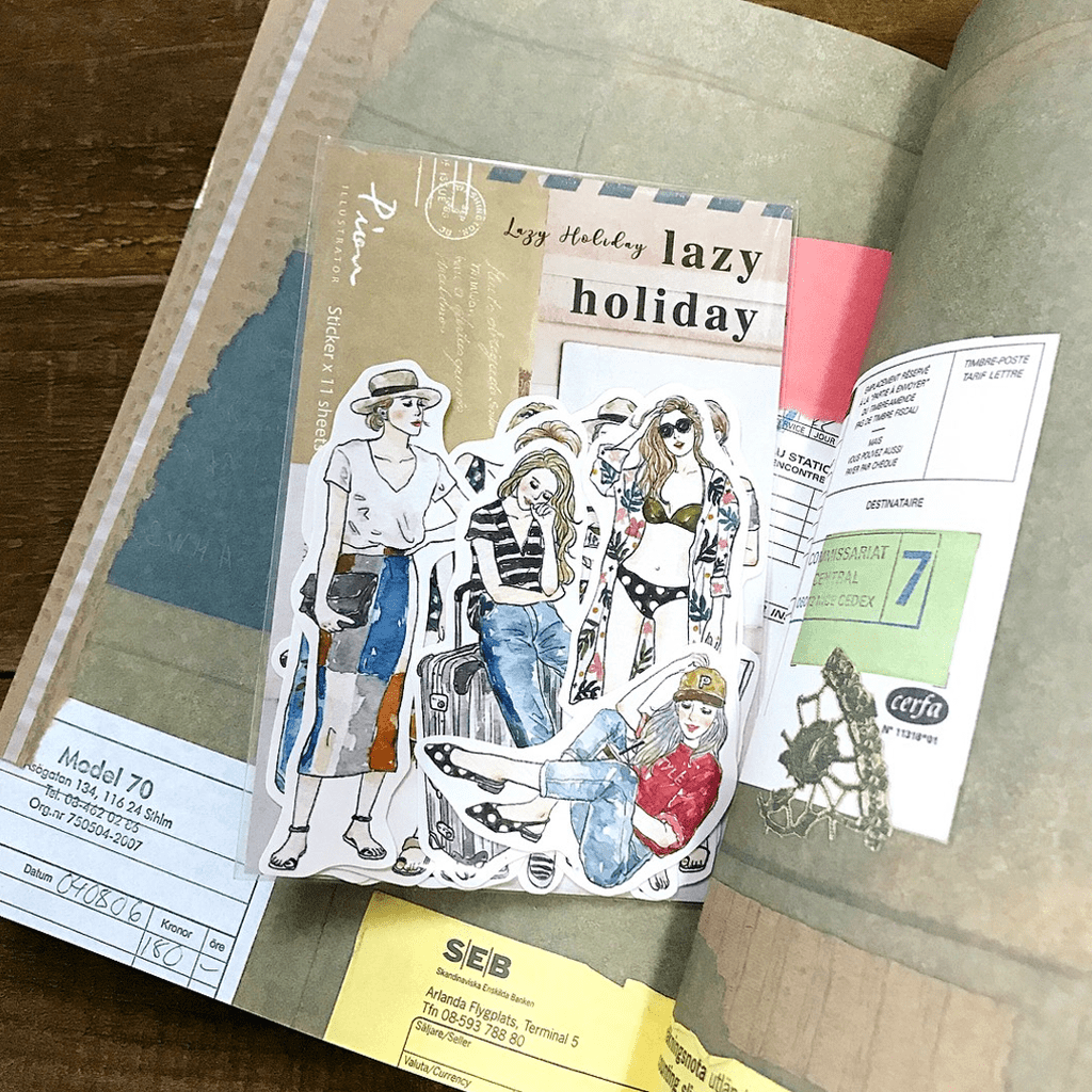 Pion Flake Sticker Lazy Holiday