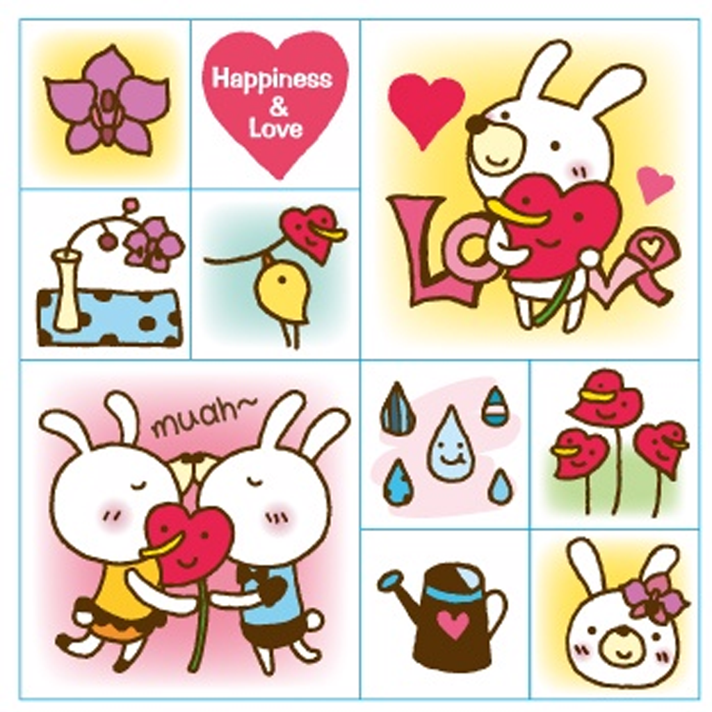 Micia Mini Cute Stamp Set - Love Bunny
