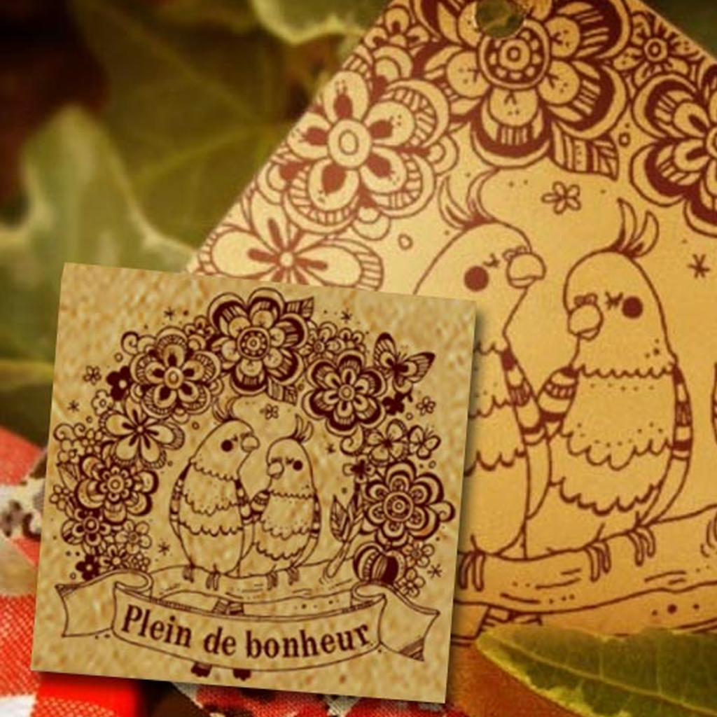 Tokyo Antique Rubber Stamp - Lovebirds