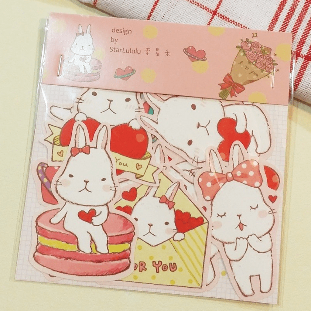 Starlulu Flake Sticker Sweet Love Bunny