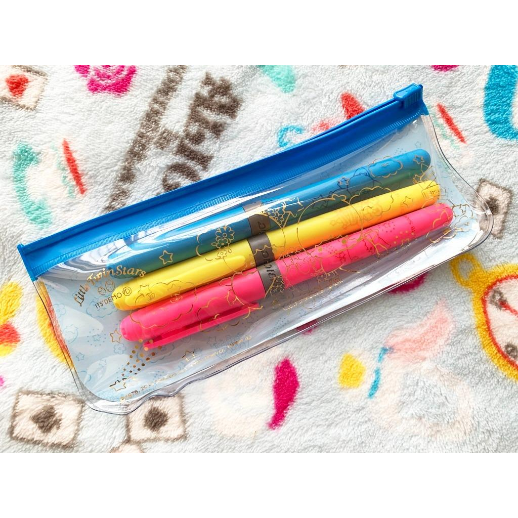 Sanrio Little Twin Stars Its&#39; Demo BIC Highlighter With Pencase