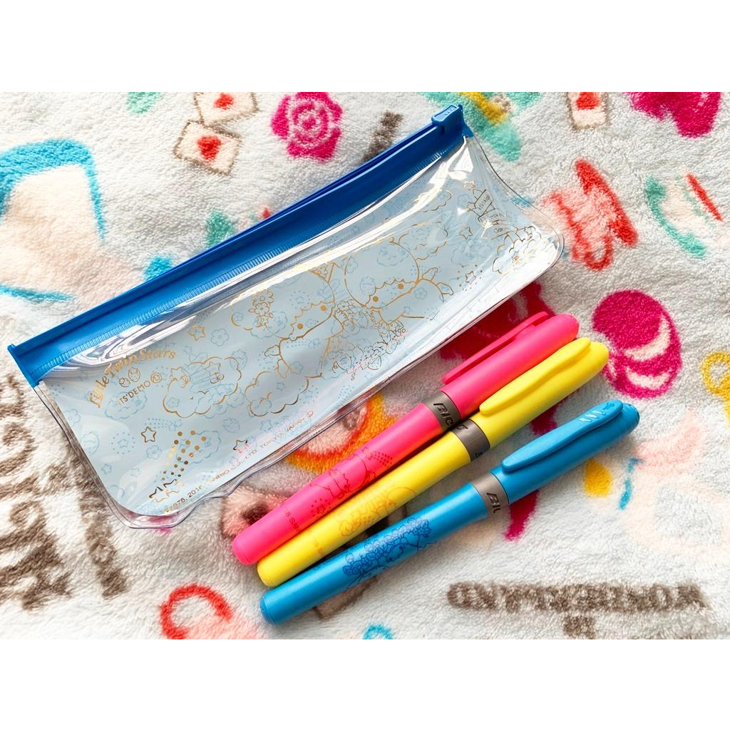 Sanrio Little Twin Stars Its&#39; Demo BIC Highlighter With Pencase