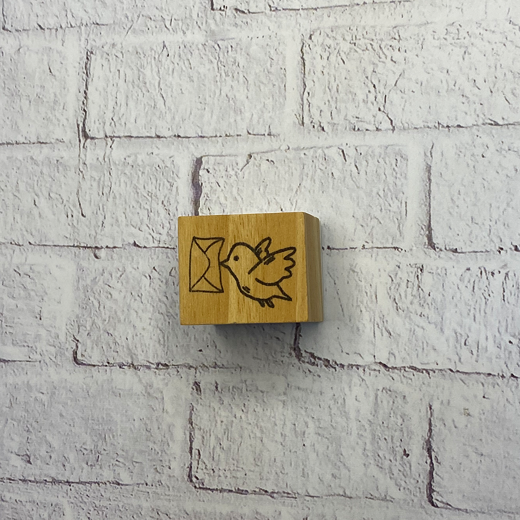 Mo.Card Wooden Stamp Mail Bird