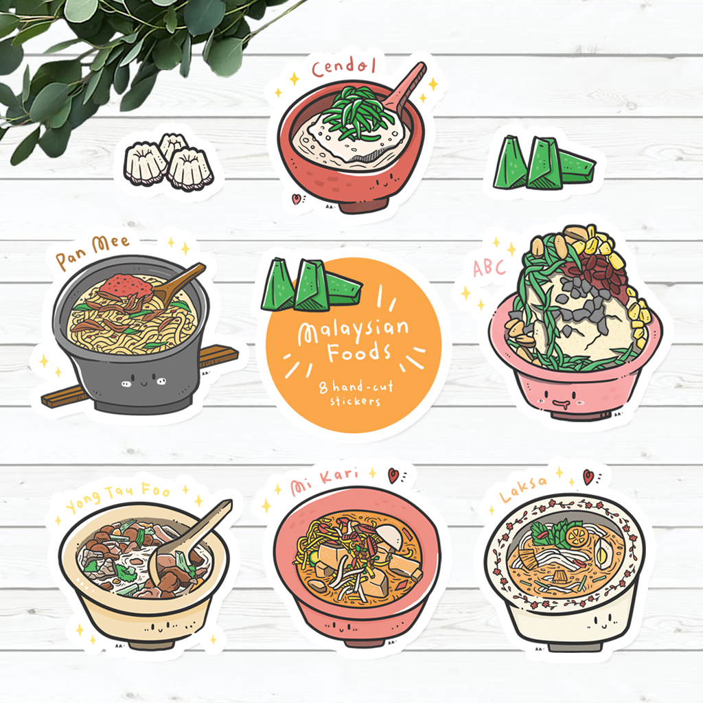 Azreenchan Hand-cut Stickers Malaysian Foods