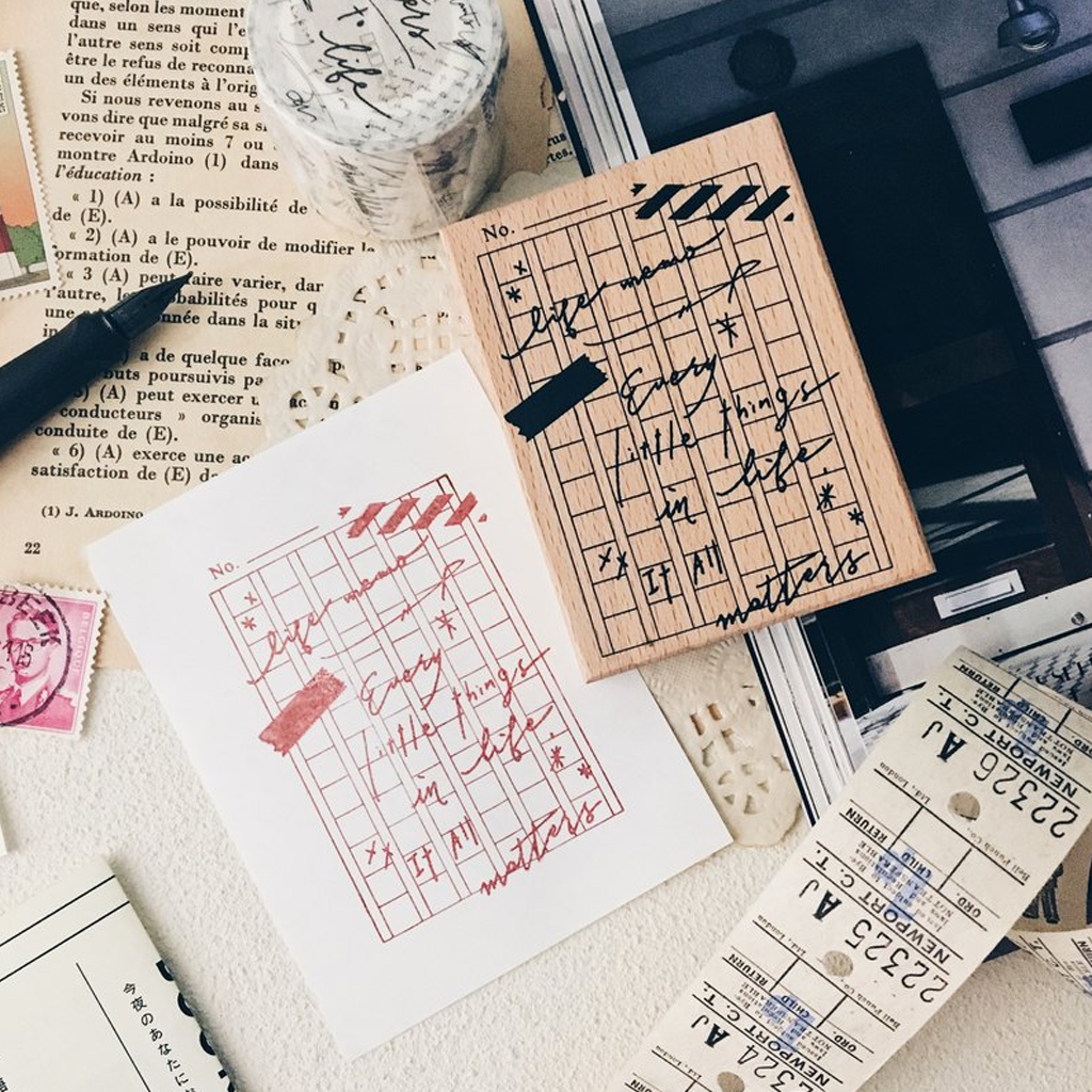 Mr. Eggplants Rubber Stamp - Memo Stamp Manuscript