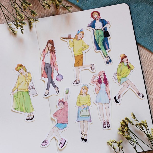 Yuyu Dream Flake Sticker - Autumn Maple Candy Girls