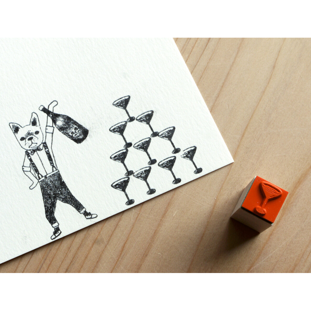 Akamegane Mini Rubber Stamp - Martini Glass