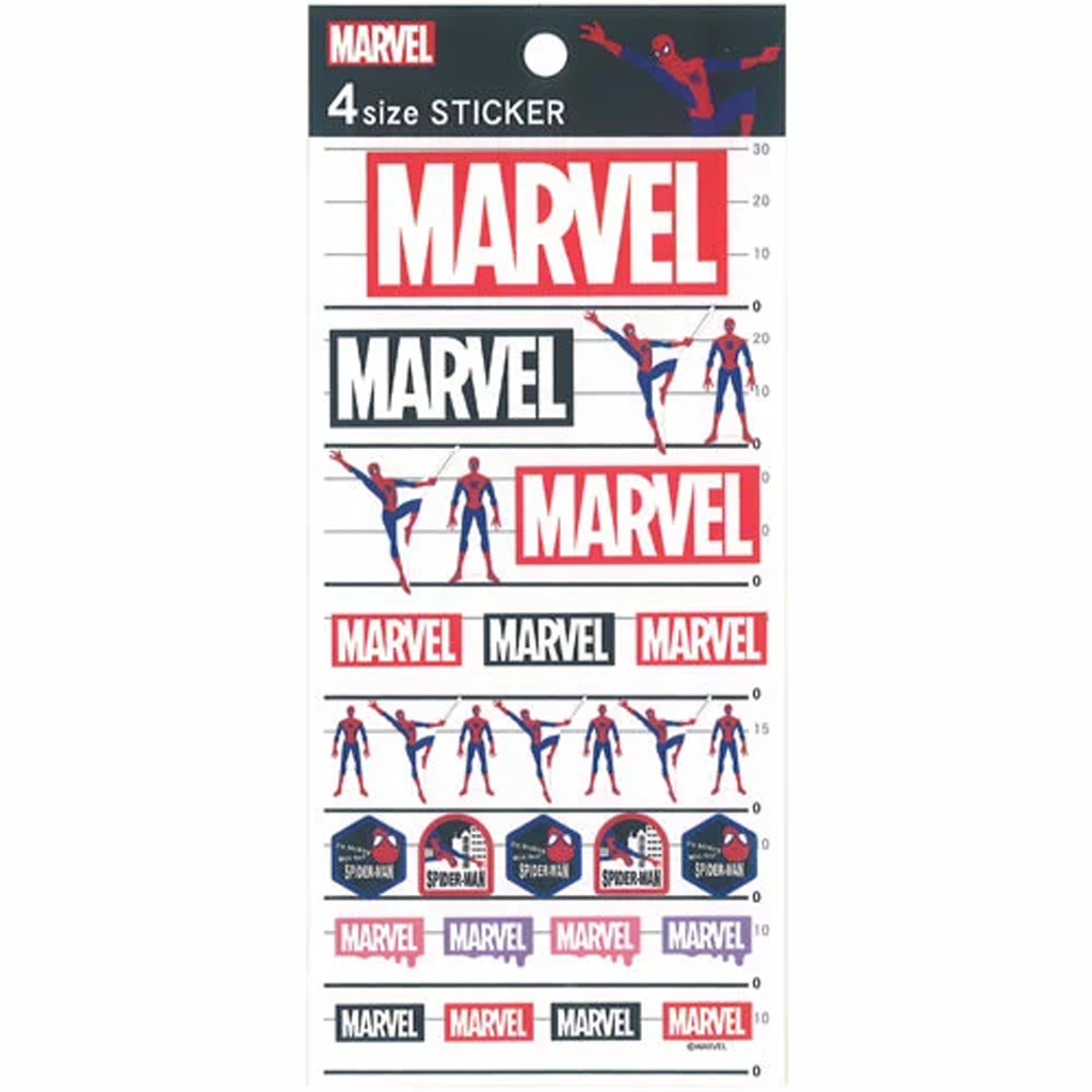 Kamio Japan 4 Size Sticker Marvel Spiderman