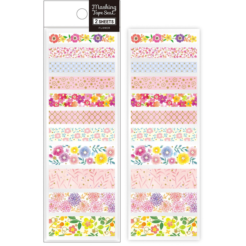 Pine Book Masking Tape Seal Sticker Flowers