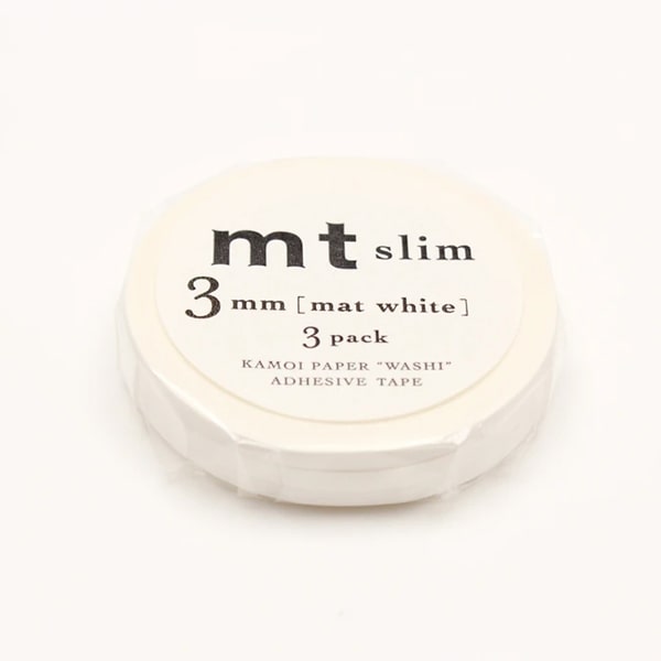 MT Masking Tape - Slim 3 Pack Matte White