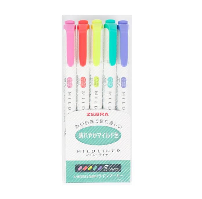 Zebra Mildliner Set 5 Colors