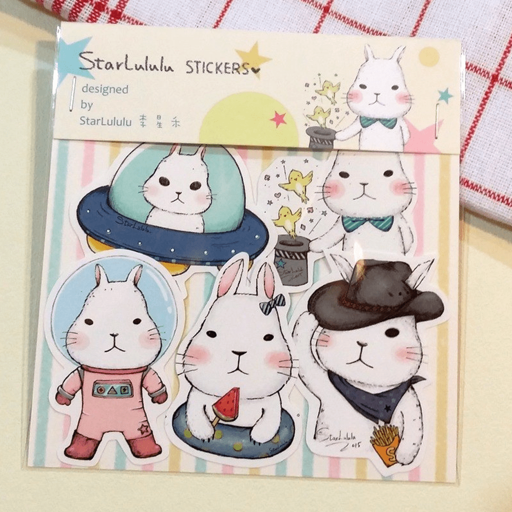 Starlulu Flake Sticker Meng Meng White Rabbit