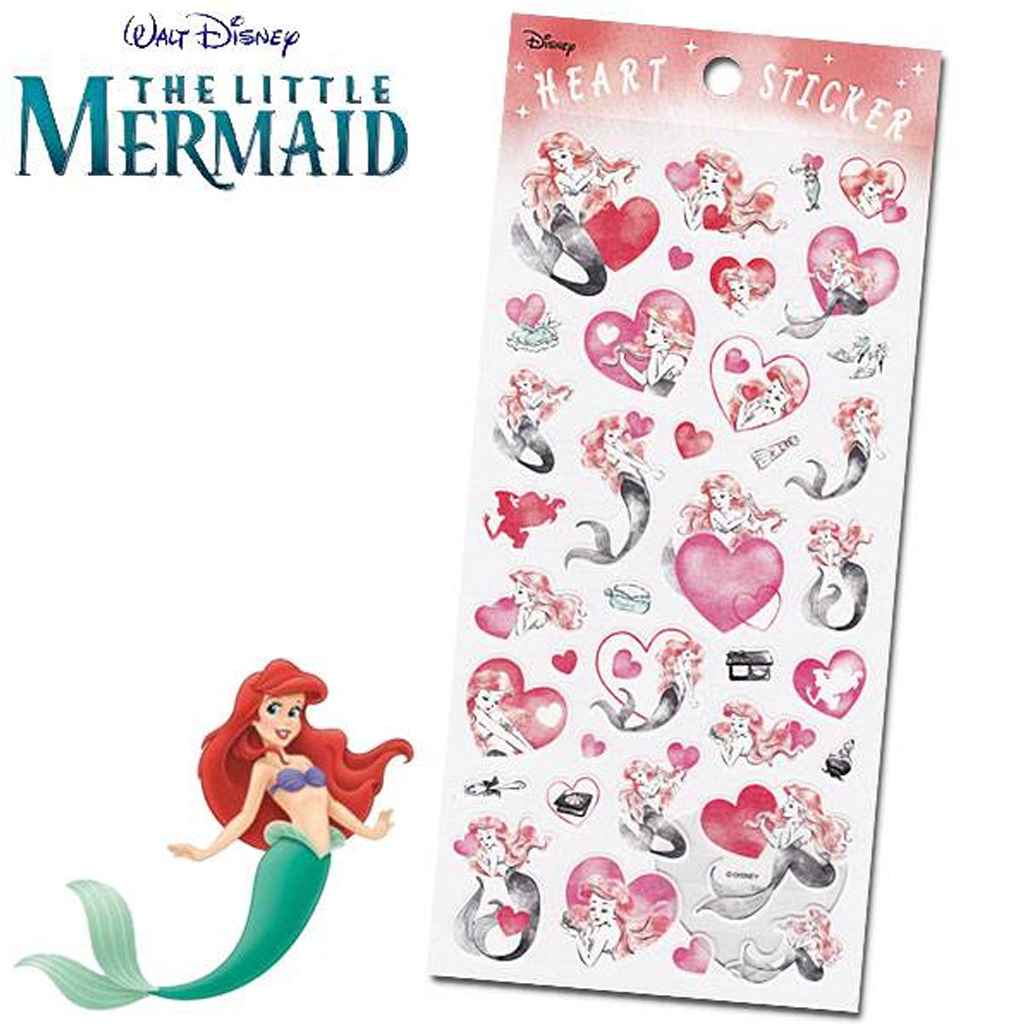 Kamio Japan Disney Mermaid Ariel Heart Sticker