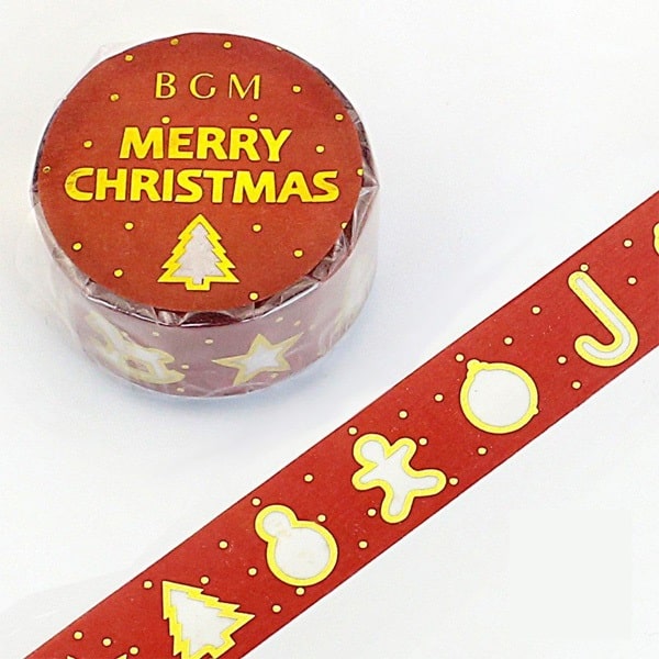 BGM Masking Tape Merry Christmas Ornaments