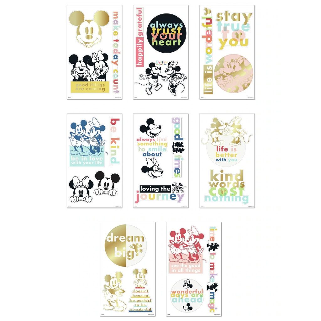 Happy Planner Disney Mickey Mouse &amp; Minnie Mouse Colorblock Large Icons Stickers