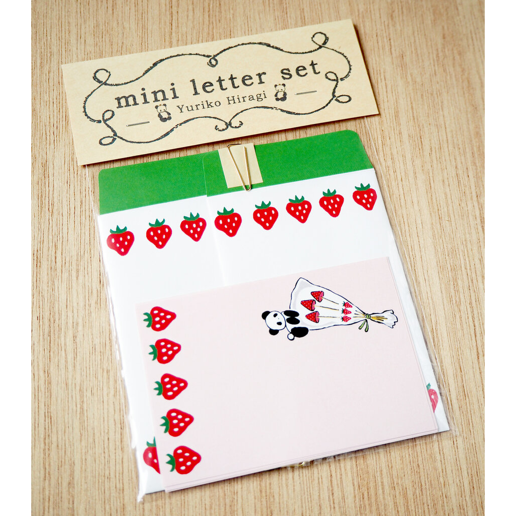 Yuriko Hiragi Mini Letter Set Panda And Strawberry