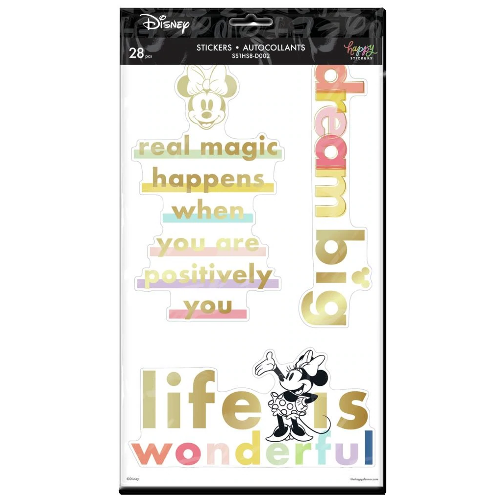 Happy Planner Disney Minnie Mouse Colorblock Large Icons Stickers