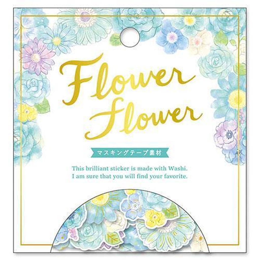 Mind Wave Flower Mint Blue Flake Sticker