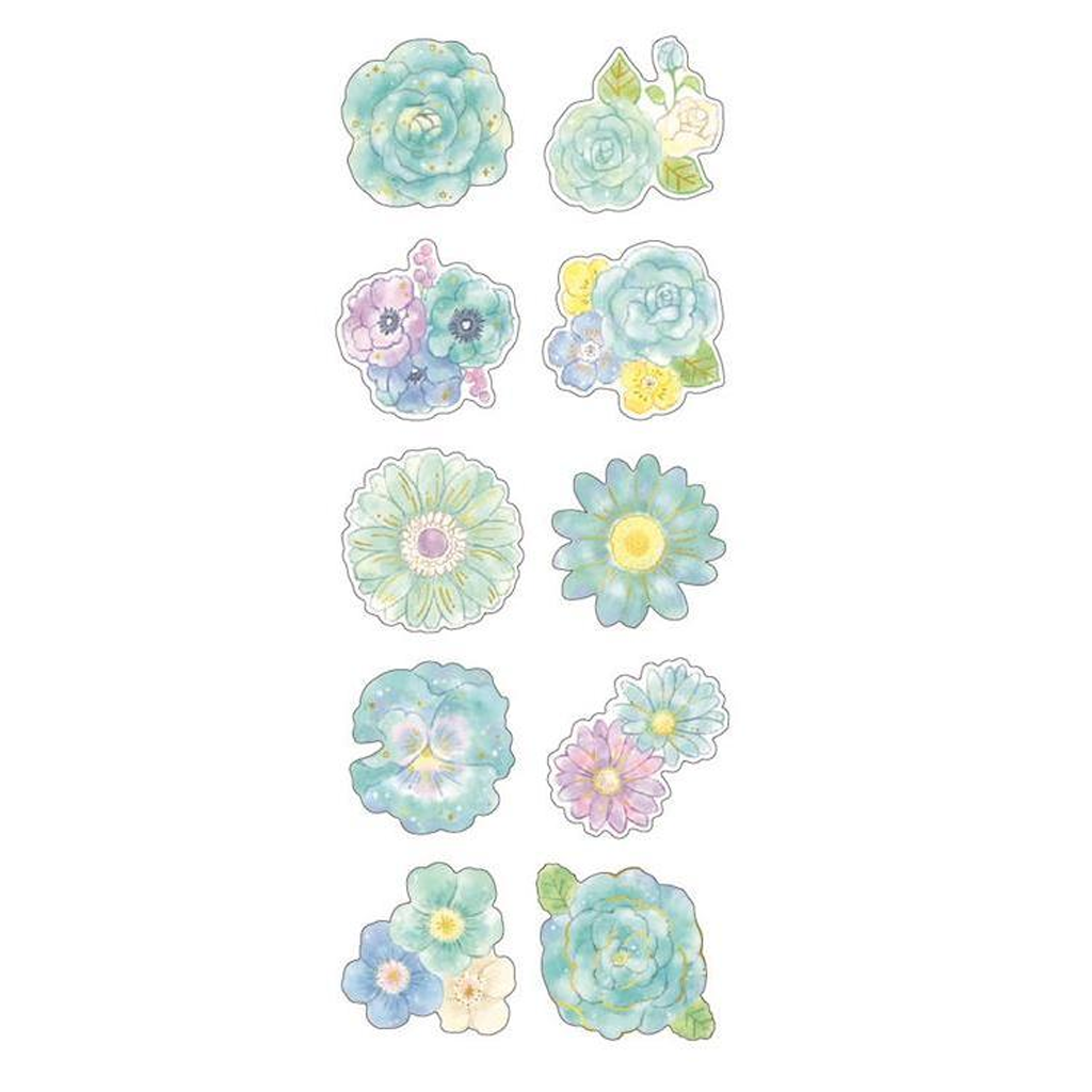 Mind Wave Flower Mint Blue Flake Sticker