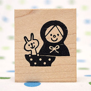 Mizutama Rubber Stamp Matryoshka And Rabbit