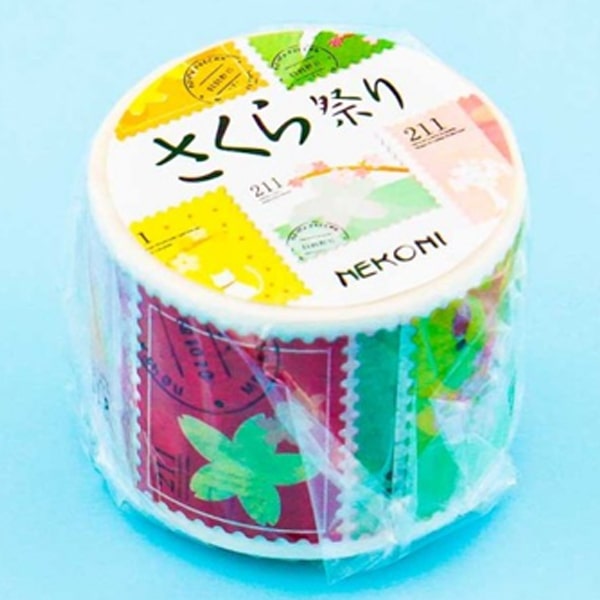 Nekoni Masking Tape - Sakura Postage Stamps