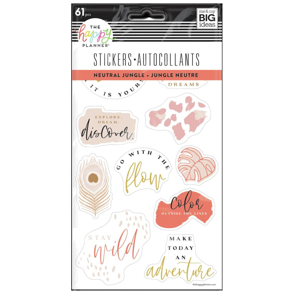 The Happy Planner Sticker Sheets - Neutral Jungle