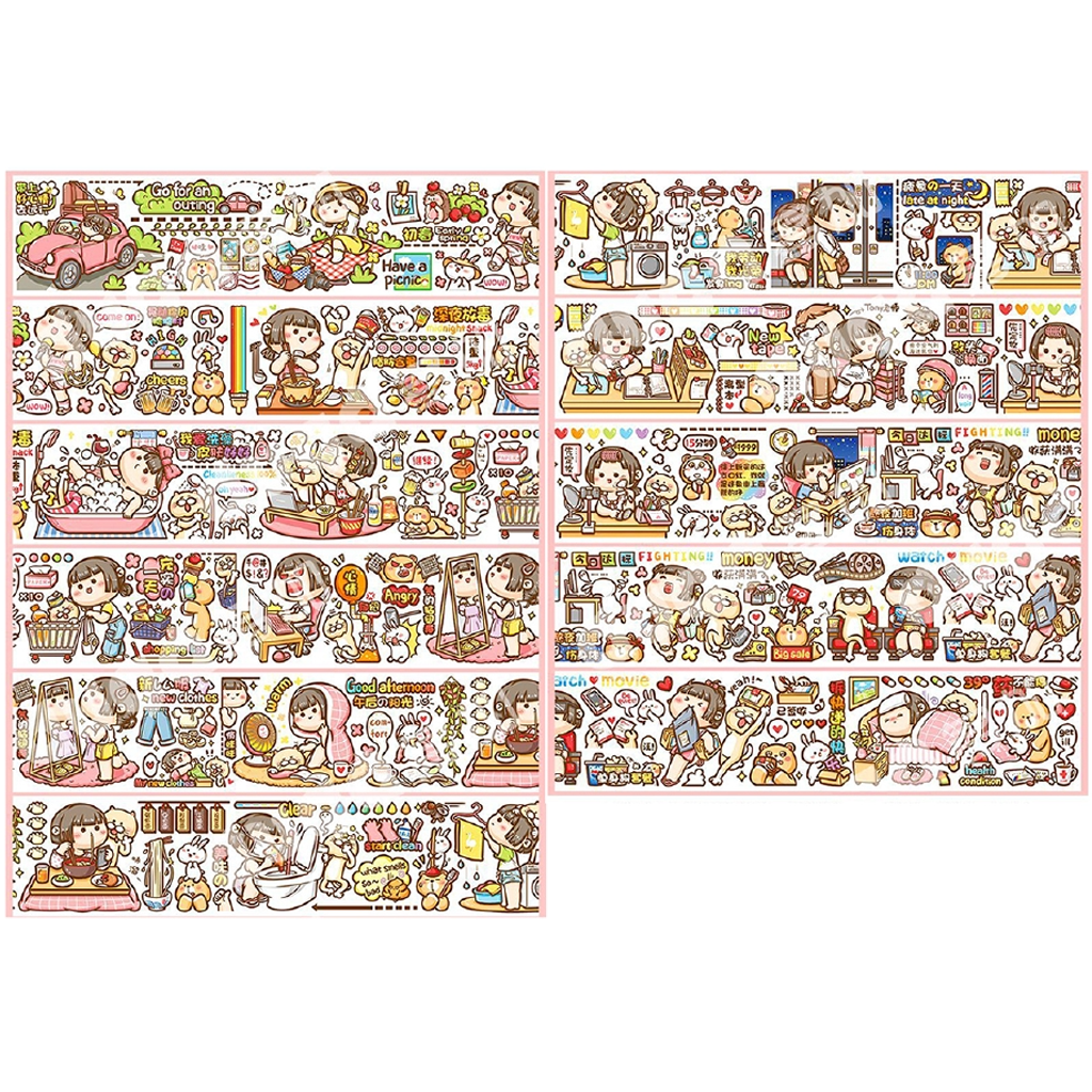 Lovely Girl Animal Washi Sampler