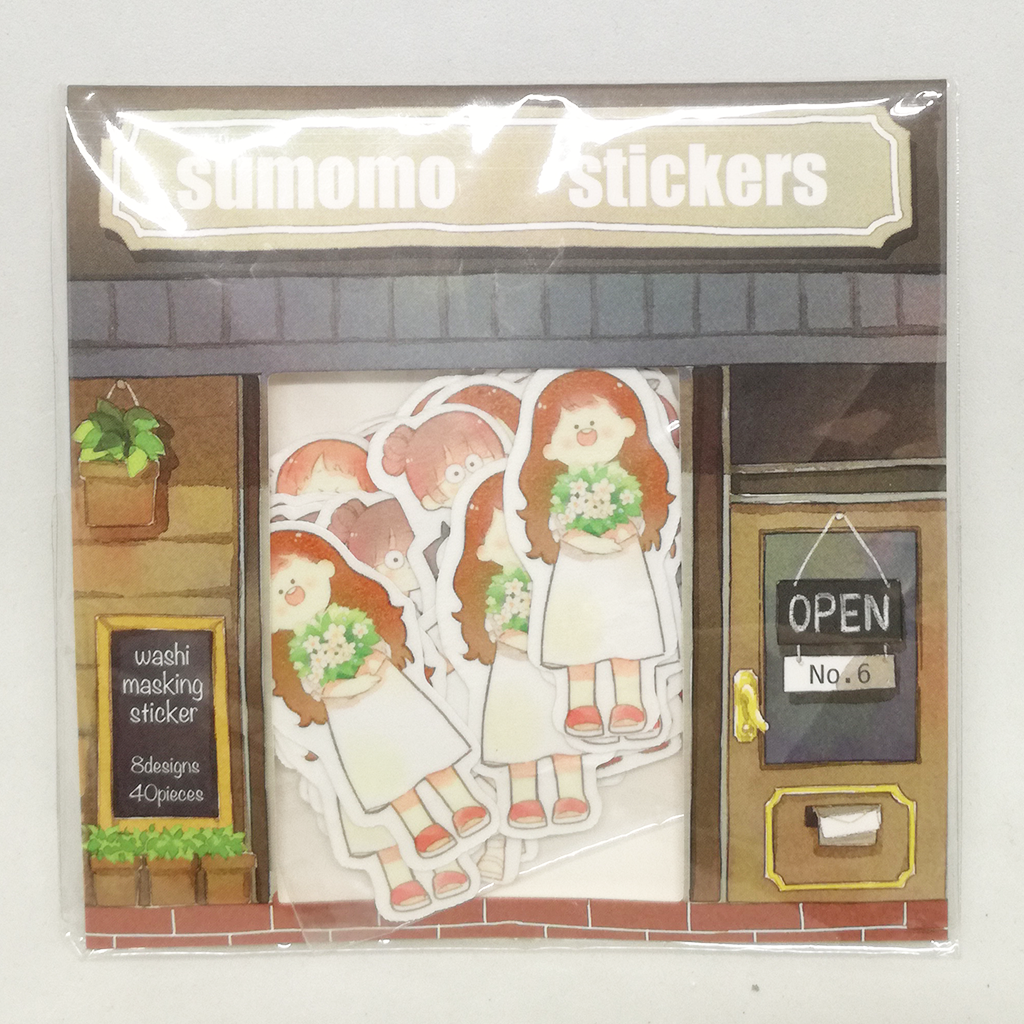 Sumomo Flower Girl Washi Masking Sticker