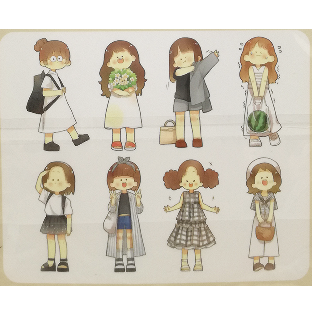 Sumomo Flower Girl Washi Masking Sticker