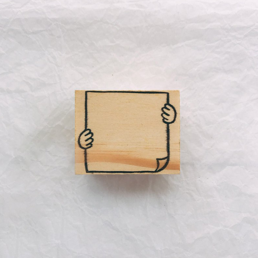 Gai Na Rubber Stamp - Hand Holding Note Paper
