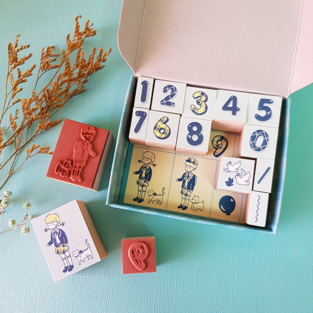 Micia Little People Sweet Diary Stamp Set - Numeral Balloon