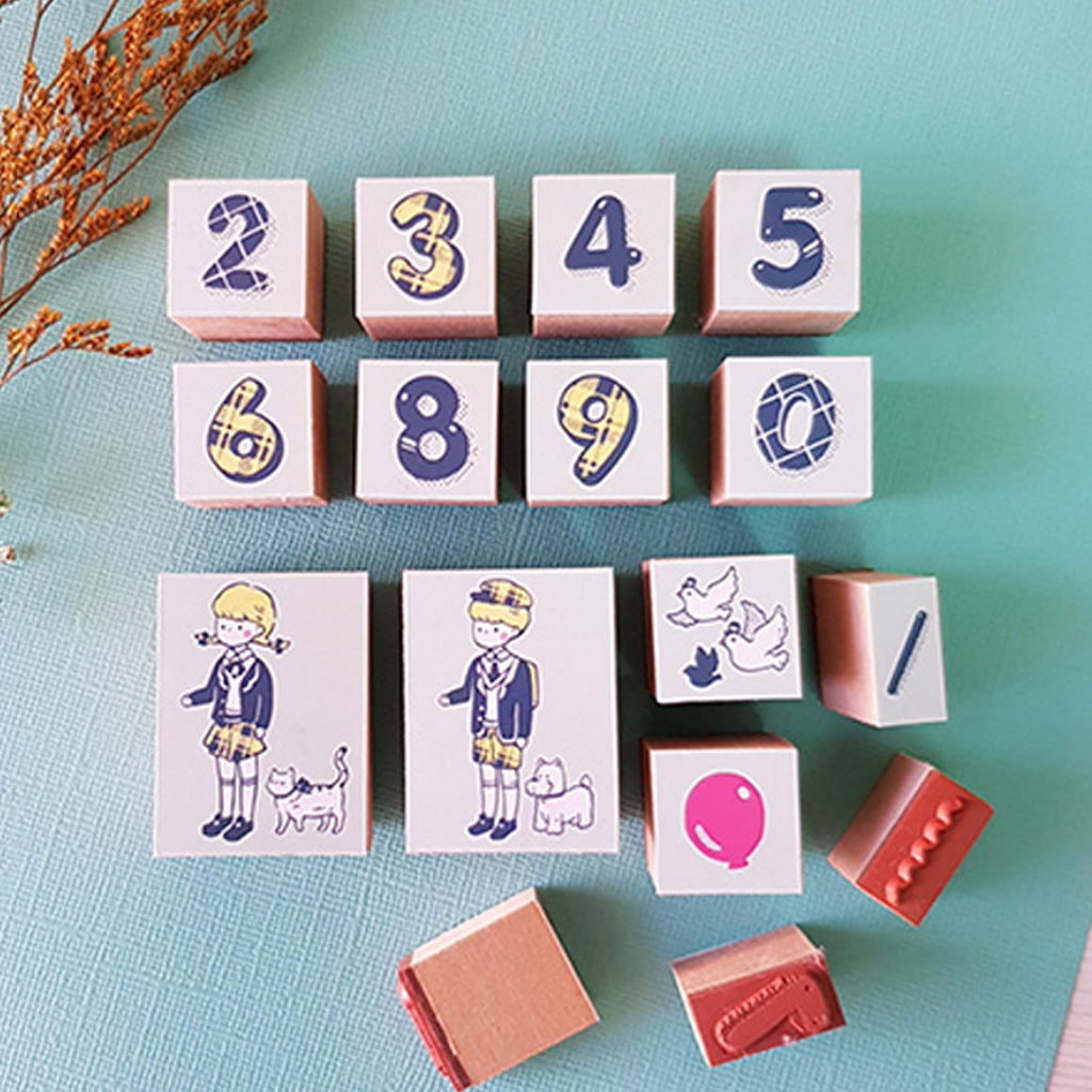 Micia Little People Sweet Diary Stamp Set - Numeral Balloon