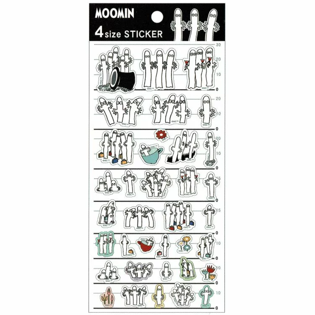 Kamio Japan 4 Size Sticker - Moomin Nyoro Nyoro