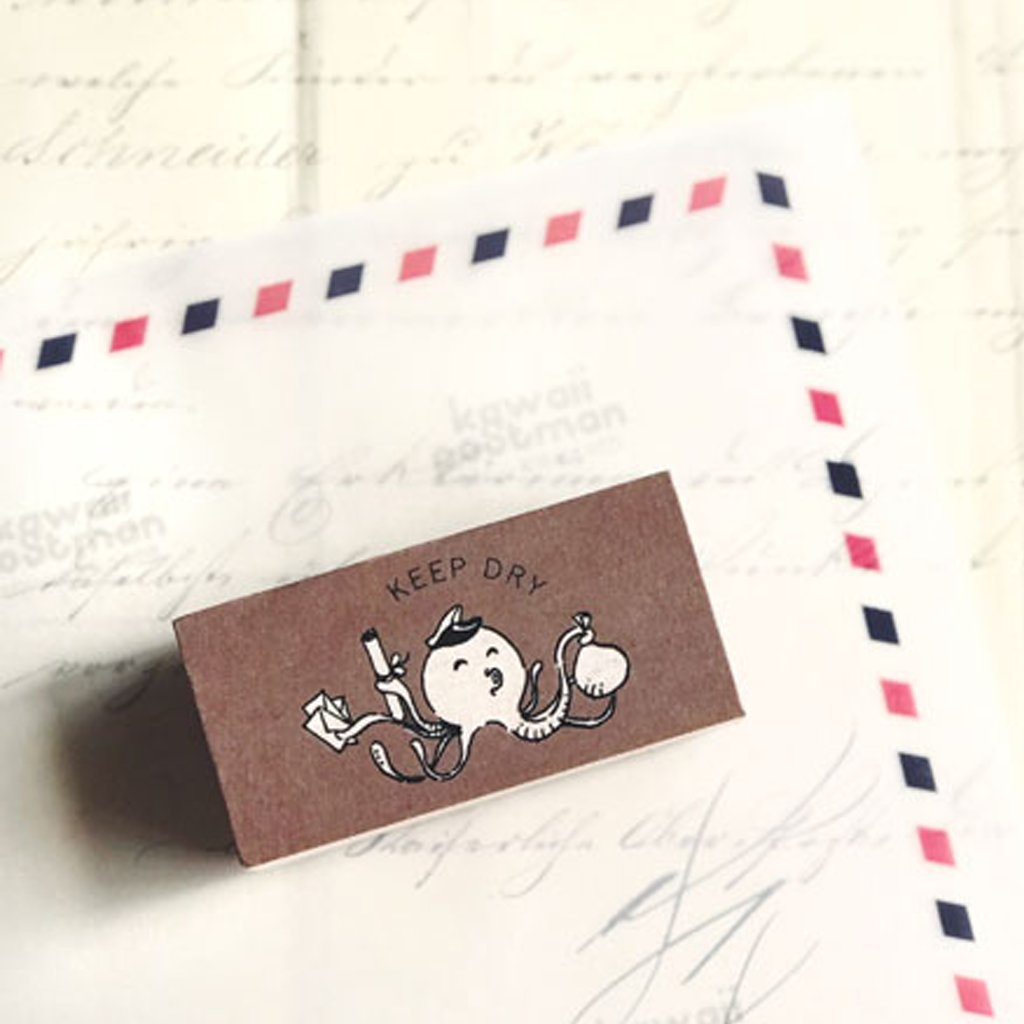 Kawaii Postman Rubber Stamp - Mr. Octopus