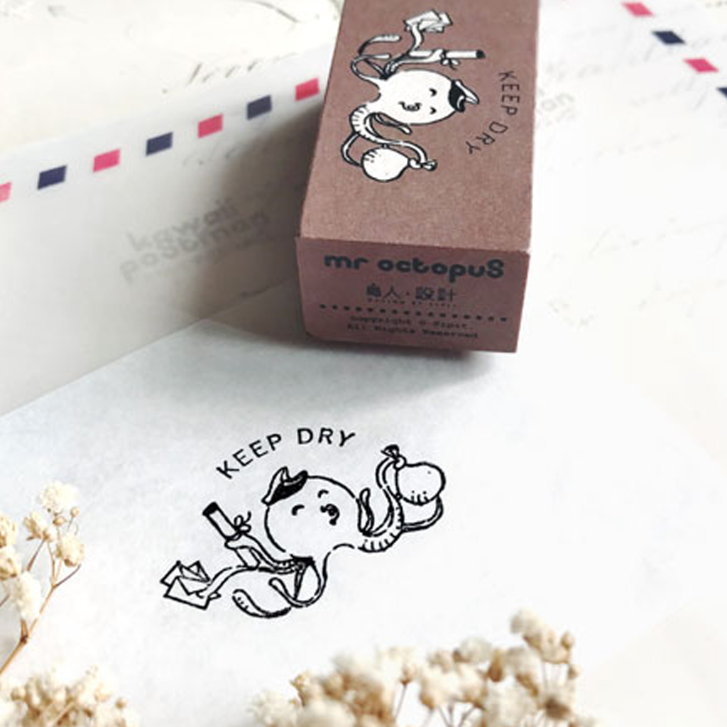 Kawaii Postman Rubber Stamp - Mr. Octopus