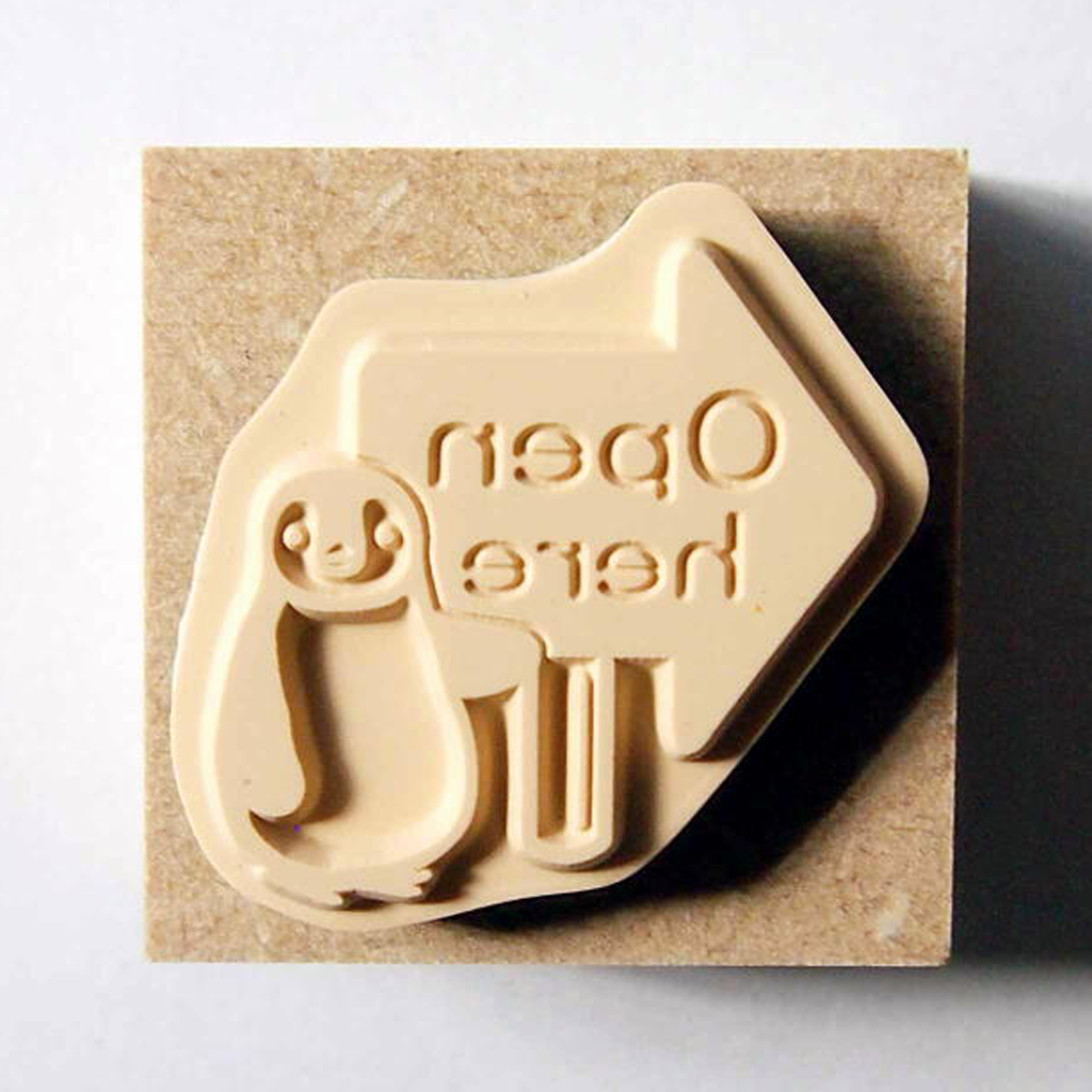 Kodomo No Kao Fun Mail Stamp - Penguin Open Here
