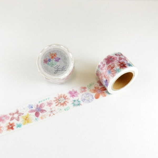 Chamil Garden Washi Tape Orange Flowers