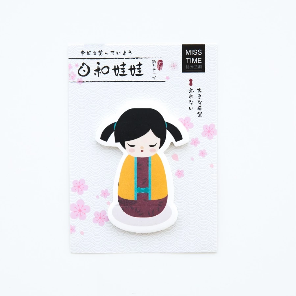 Miss Time Sticky Note Japanese Girls - Orange
