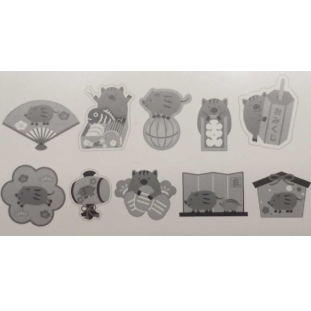 Sanrio Orange Pig Japanese Style New Year Flake Sticker