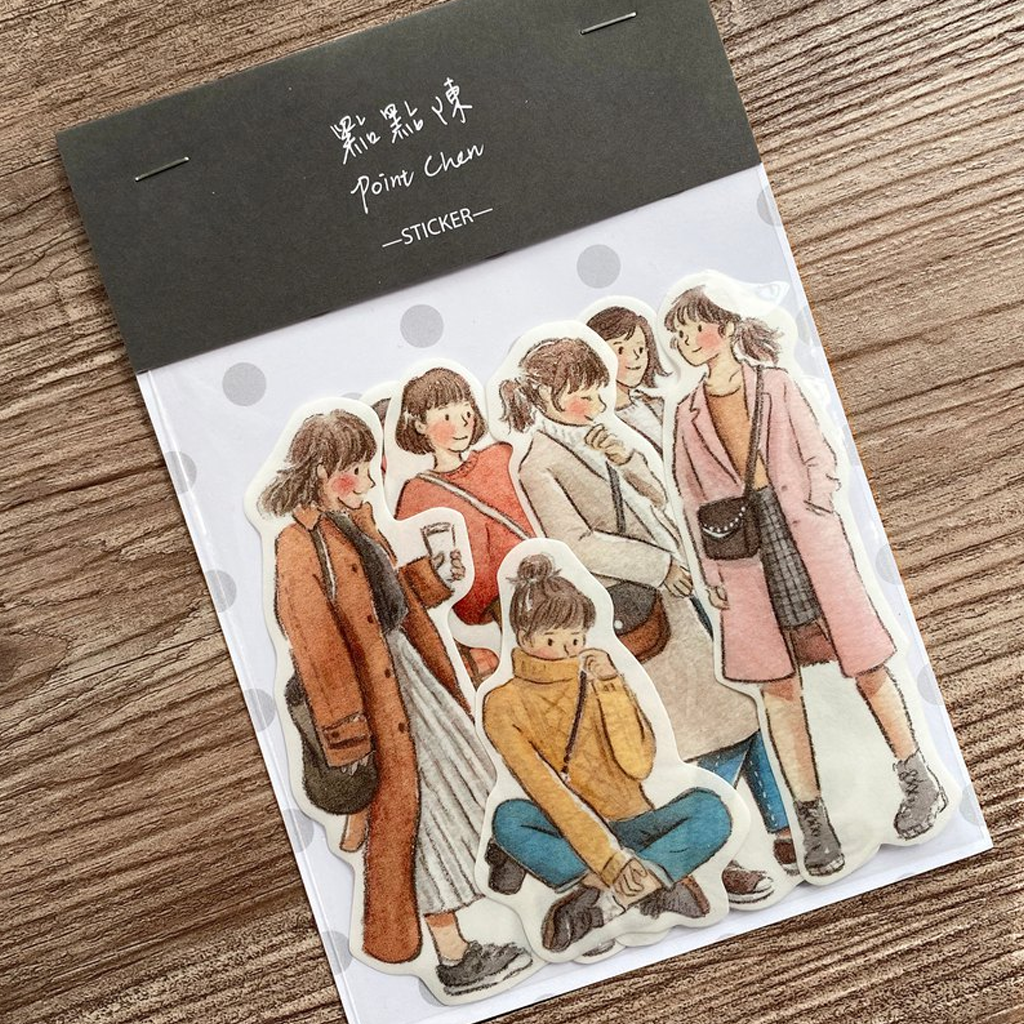 Point Chen Flake Sticker - Girl's Outfit