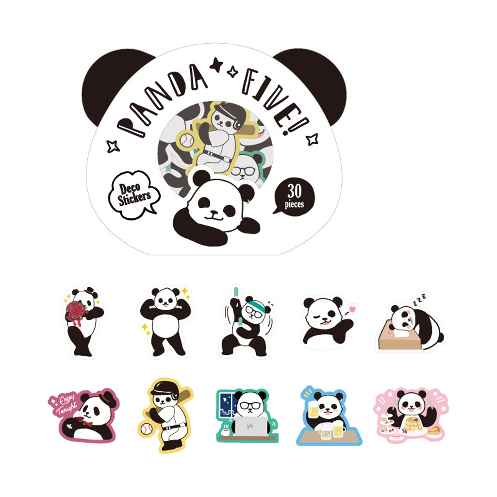 BGM Panda Five Deco Flake Sticker