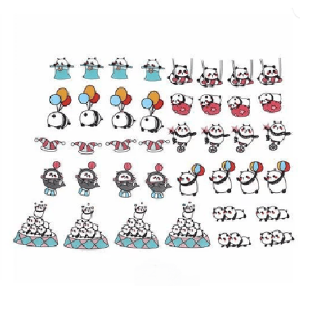 Panda Seal Bits Flake Sticker