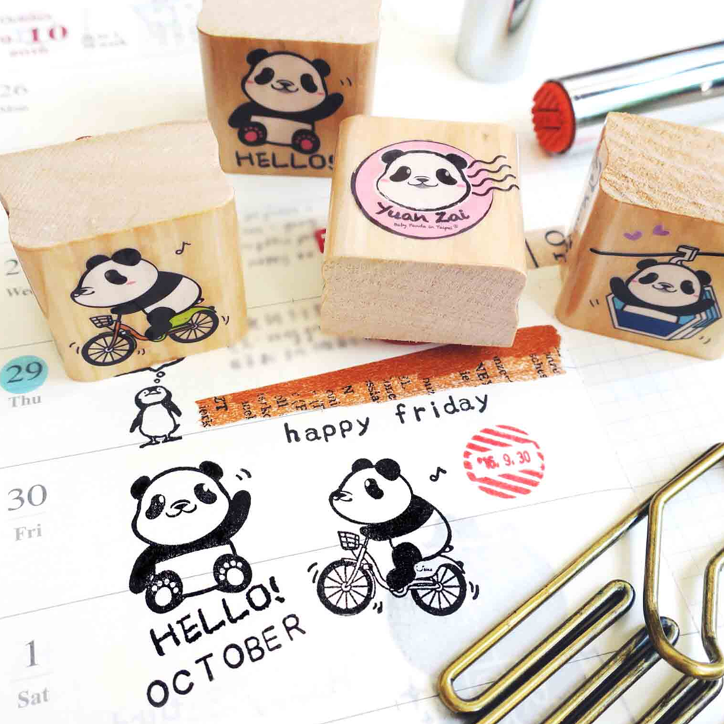 Micia Quartet Stamp Set - Cute Panda