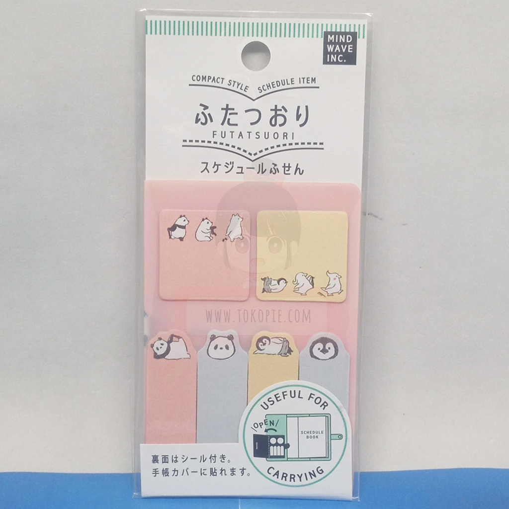 Mind Wave Futatsuori Sticky Note Panda &amp; Penguin