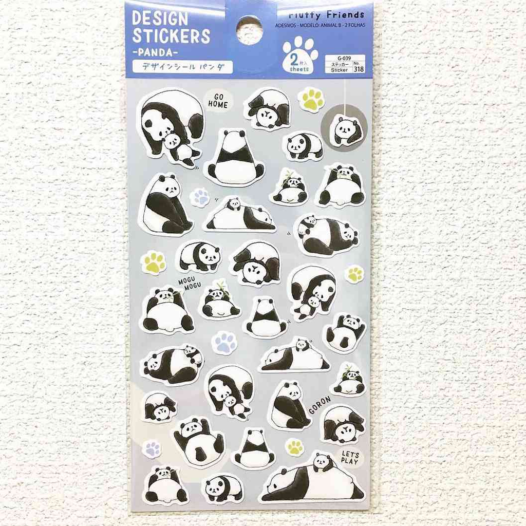 Design Sticker Fluffy Friends Panda